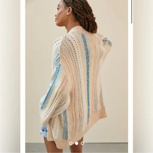 Anthropologie Elena Knit Striped Open Front Cardigan Sweater One Size womens - Picture 6 of 6